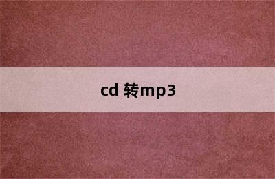 cd 转mp3